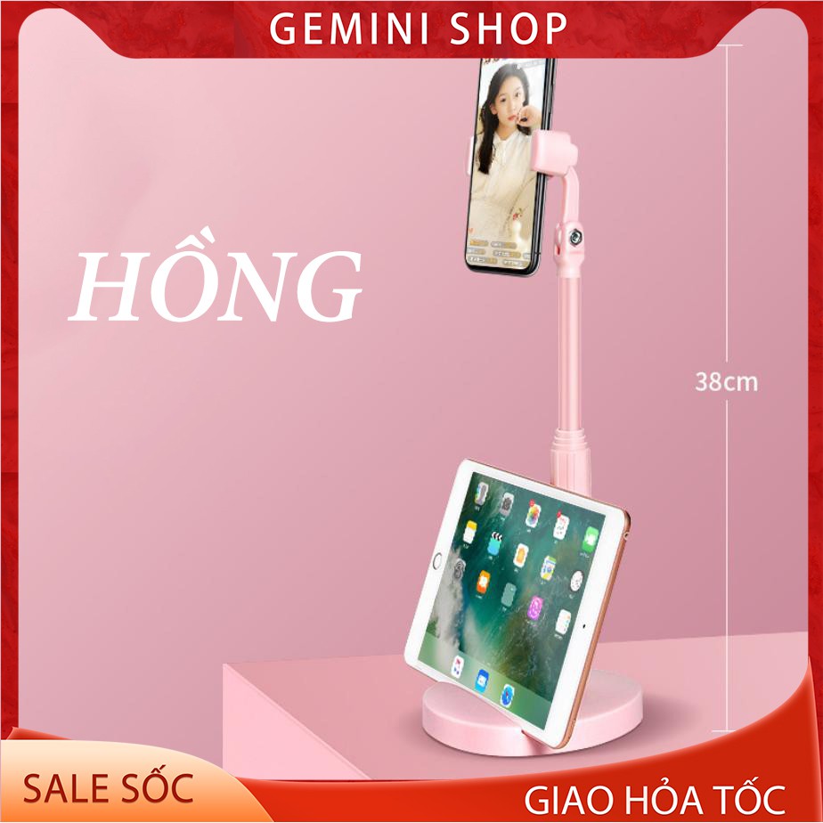 Giá Đỡ Kẹp Điện Thoại livestream xem video mã D30 để bàn điều chỉnh cao từ 24cm - 31cm xoay 360 độ GEMINI SHOP
