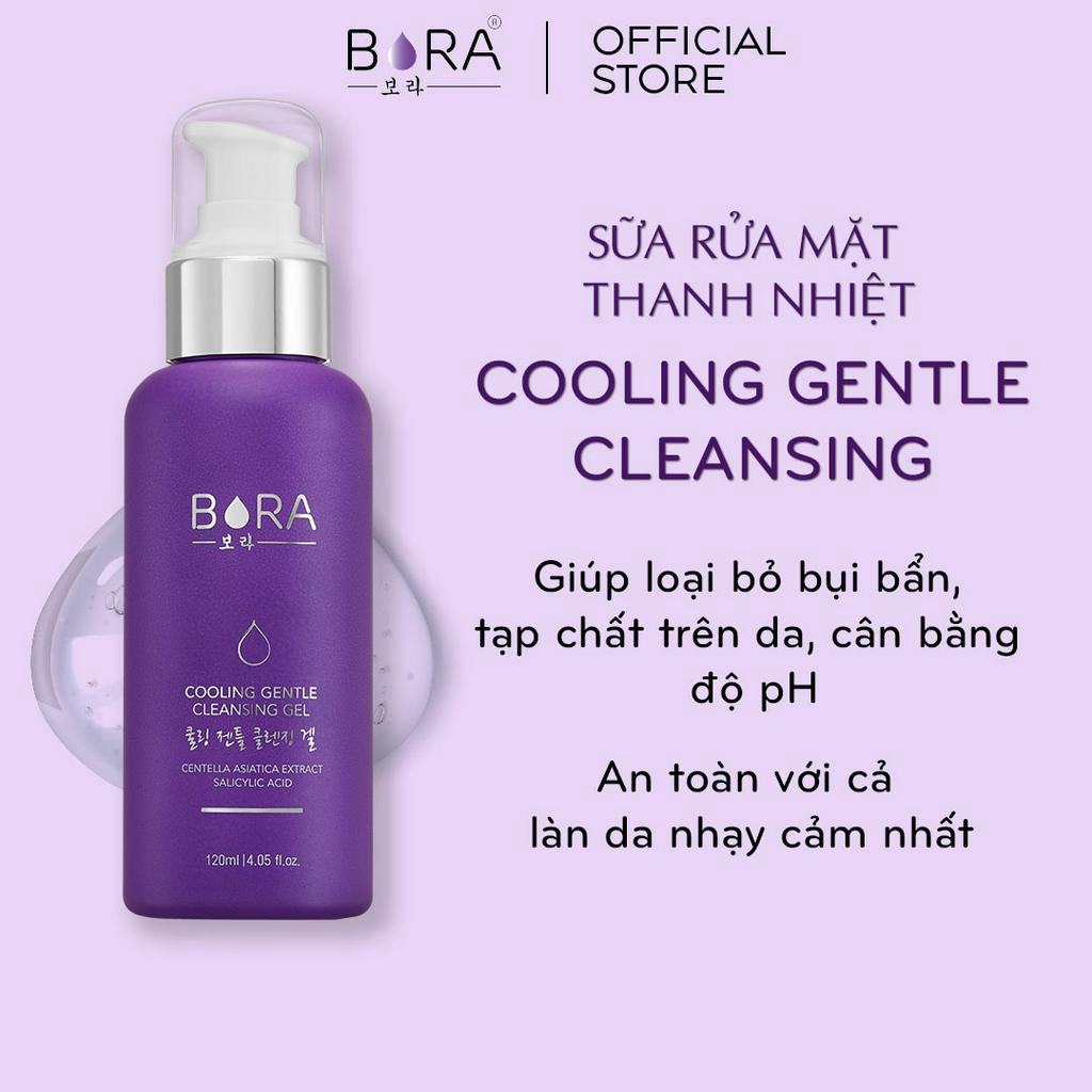 Sữa Rửa Mặt Thanh Nhiệt BORA COOLING GENTLE CLEANSING pH 5.5 Sạch Sâu Ngừa Mụn Chai 120ml