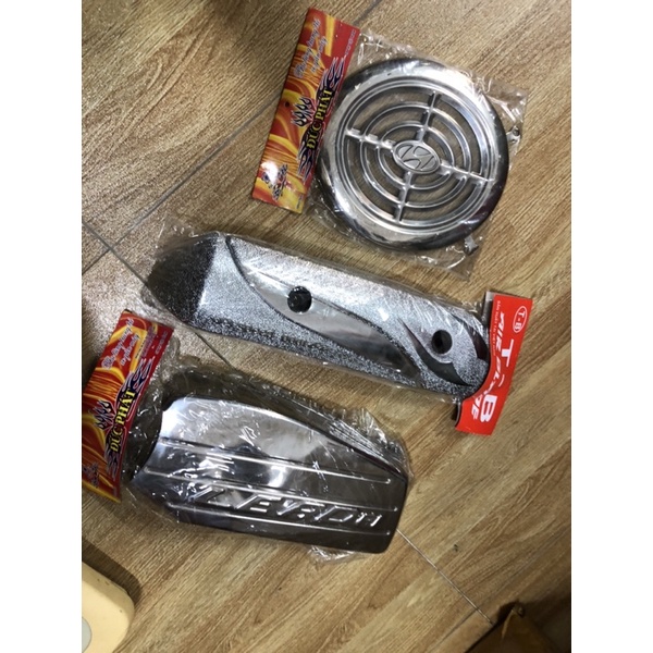 Giá trọn bộ 3 món Ốp pô +ốp bầu gió (pô e )+Ốp quạt gió xe LEAD -SCR (đời cũ )cực đẹp giá rẻ