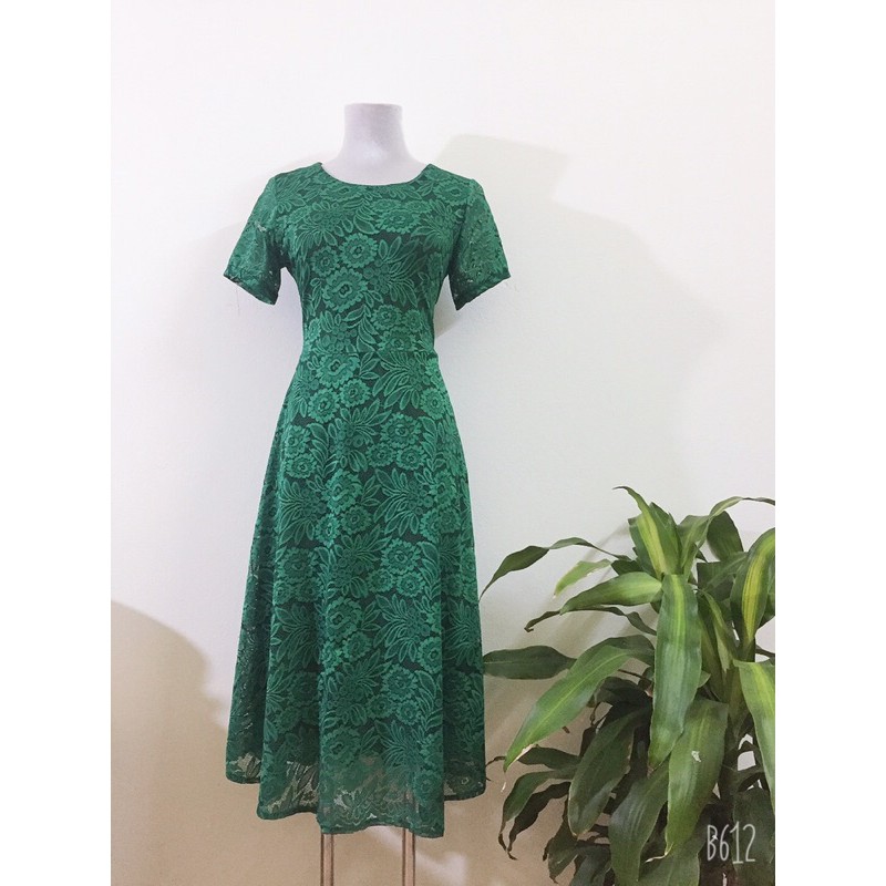 Đầm ren 2 lớp dáng xoè sang chảnh dành cho tuổi trung niên, đầm dự tiệc | BigBuy360 - bigbuy360.vn