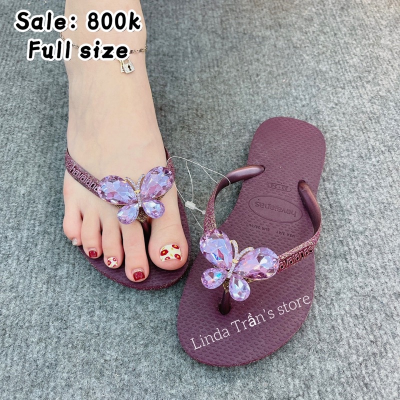 dép HVN kim tuyến viền tím