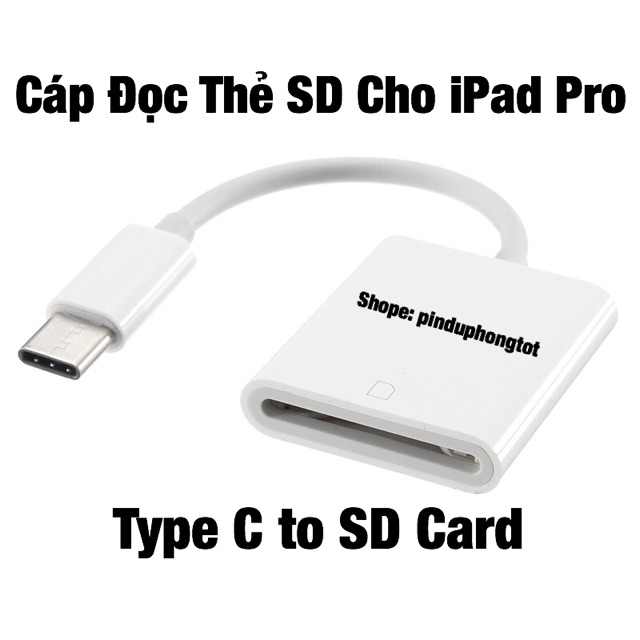 Cáp Đọc Thẻ SD cho iPad Pro Type C to SD Card