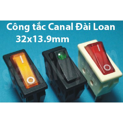Công tắc 32x13.9mm 16A CANAL RH110 Đài Loan có đèn - không đèn, 2 chế độ - 3 chế độ
