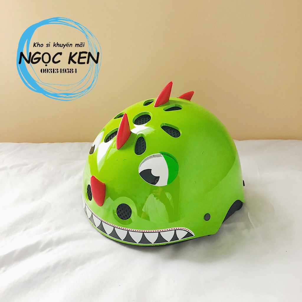 Mũ bảo hiểm ngộ nghĩnh cho bé đi xe đạp, patin, siêu nhẹ họa tiết khủng long dễ thương, đáng yêu cho bé – Ngọc Ken Shop