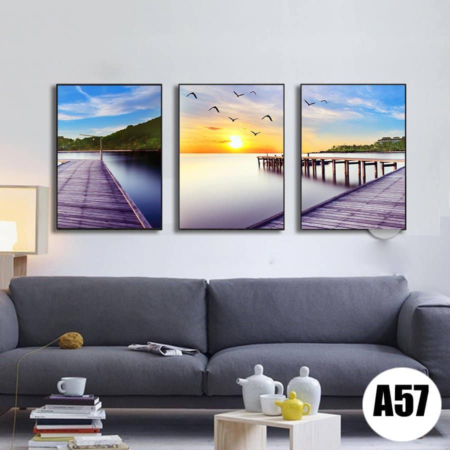 ⛔[SALE LỖ]⛔Tranh treo tường phòng ngủ, phòng khách decor đẹp - Bộ 3 bức canvas treo tường sale lỗ lấy tương tác