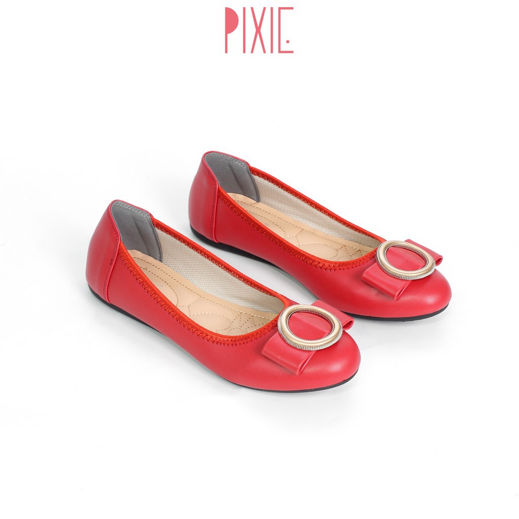 Giày Búp Bê Mũi Tròn Khóa Tròn Lót Đệm Êm Chân Pixie X509 | BigBuy360 - bigbuy360.vn