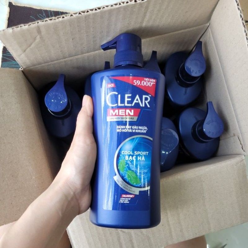 Dầu gội sạch gàu Clear Men Cool Sport bạc hà 650g