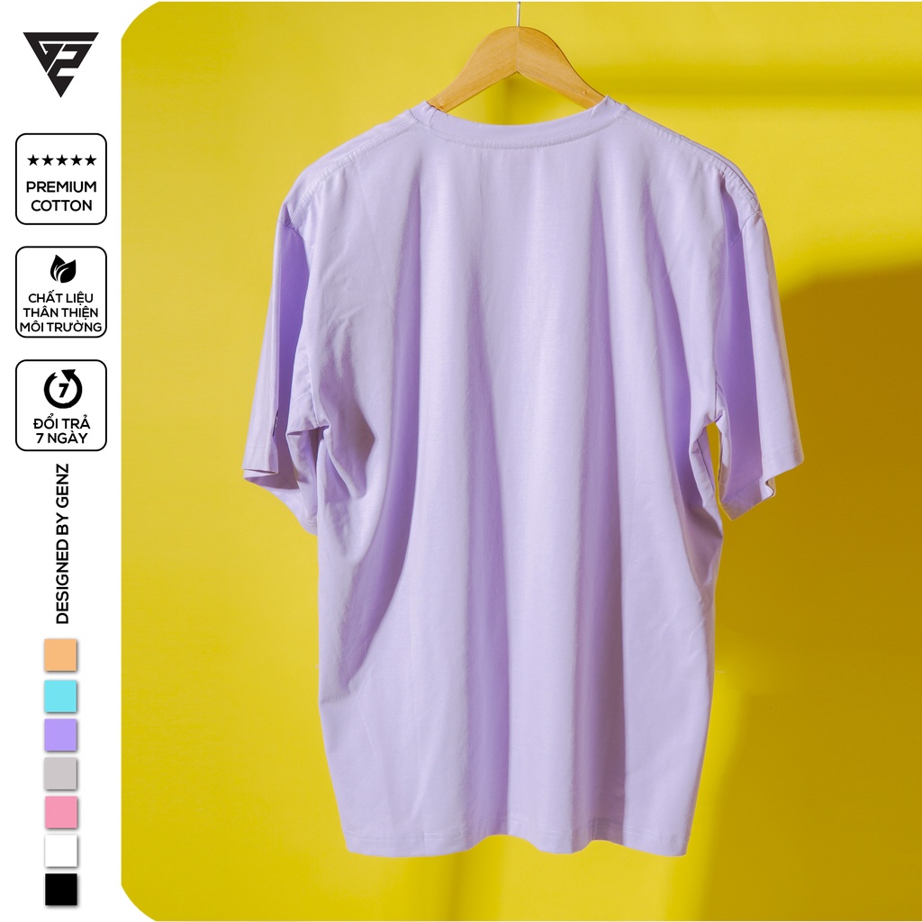 Áo thun tay lỡ unisex nam nữ trơn GENZ Premium Cotton form rộng oversize nhiều màu