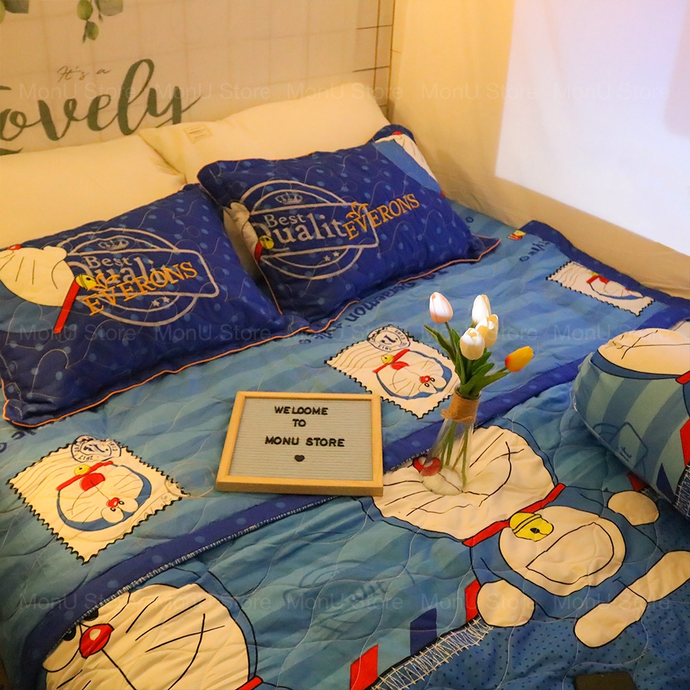 Bộ 5 món chăn ga gối nệm hình DORAEMON DOREMON dễ thương cute MON0269 TooYoo