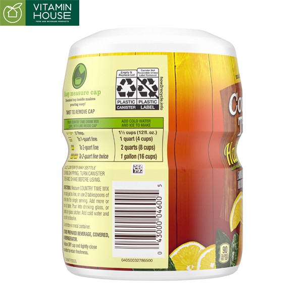 Bột Pha Trà Chanh Country Time Half Lemonade &amp; Half iced tea 538g - VITAMIN HOUSE