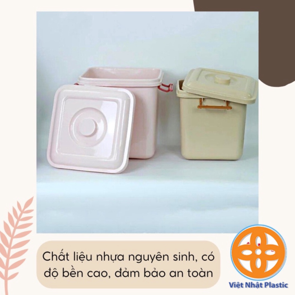 Thùng đựng gạo 10l nhựa Việt Nhật, thùng nhựa đựng thực phẩm có nắp 5351