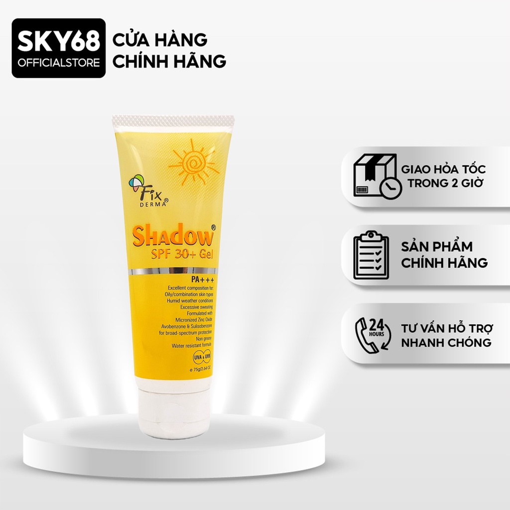 Gel Chống Nắng Fixderma Shadow Sunscreen SPF 30+ 75g (DATE 07/2024)
