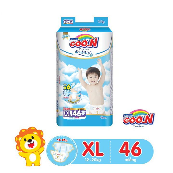 Tã Dán Goo.n Premium Cao Cấp Gói Cực Đại size XL46 - GOON XL 46 Miếng