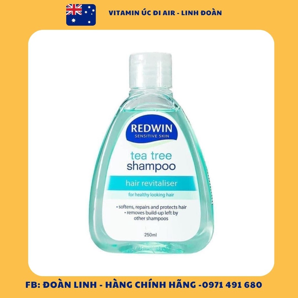 Dầu gội giảm gàu, nấm, giảm nhờn Redwin Coal Tar, Tea tree, Hàng Chuẩn úc đi air