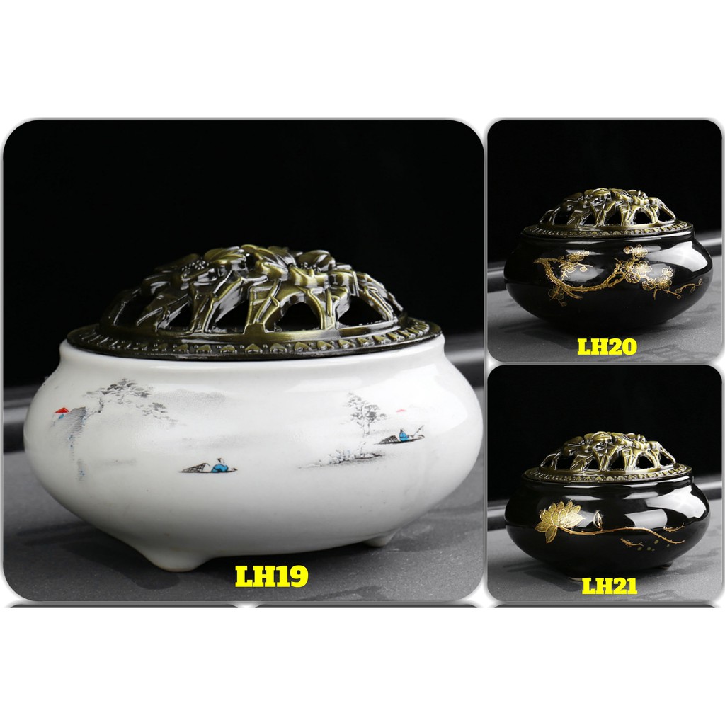 SỈ TỪ 2X Lư gốm xông trầm, đốt hương, trầm to bằng gốm sứ cao cấp - Mẫu Lưu Hoa 14 | BigBuy360 - bigbuy360.vn