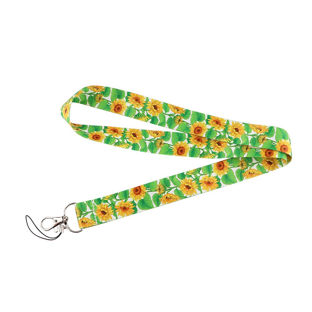 Dây đeo cổ họa tiết hoa hướng dương để gắn điện thoại di động