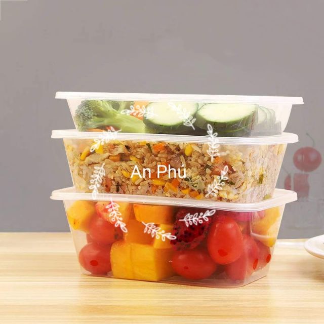 50 Hộp nhựa chữ nhật microwave 650ml 750ml 1000ml | BigBuy360 - bigbuy360.vn