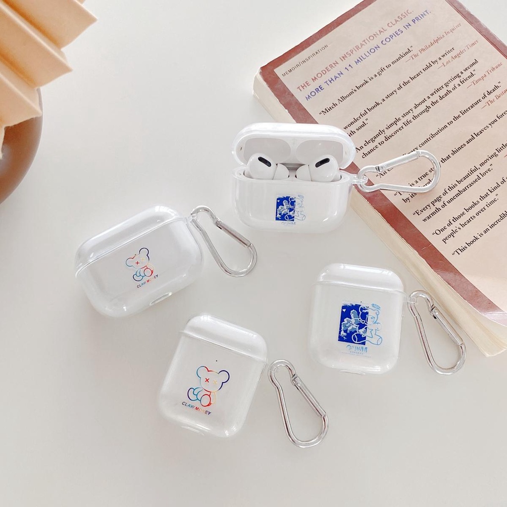 Airpods Jane Clouds Case Soft Bear Color Wireless TPU Leather Cover Wireless Headset Case for Airpods 1/2/3 pro