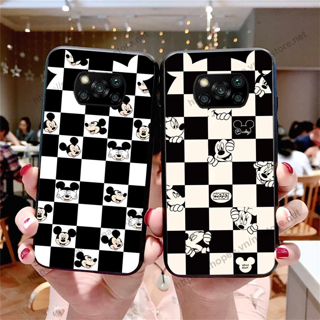 Ốp lưng Xiaomi Poco X3 / Poco X3 Pro trái tim họa tiết caro, mikey họa tiết beabrick kaws cute