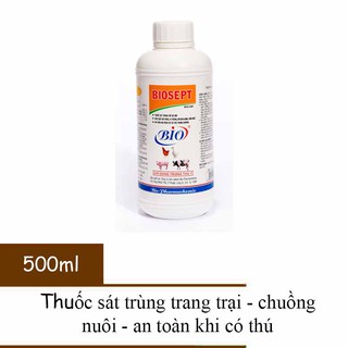 Biosept chai 500ml dung dịch vệ sinh chuồng trại vật nuôi