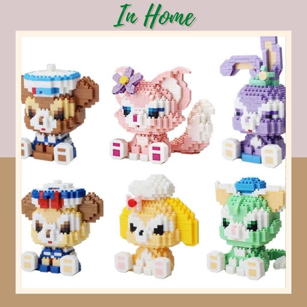 Lego 3D lắp ghép mô hình thỏ gấu dễ thương, đồ chơi lắp ráp lego