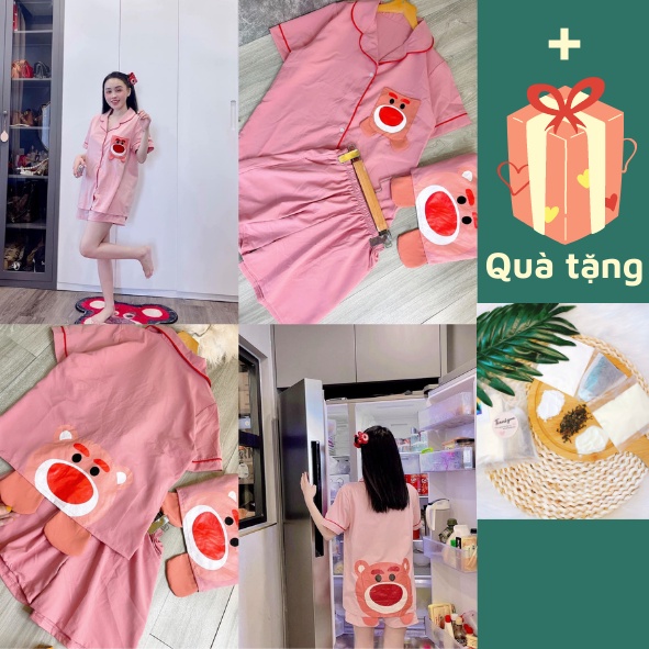 |Tặng Set Trà Sữa| Đồ bộ mặc nhà pijama đùi tay ngắn dễ thương