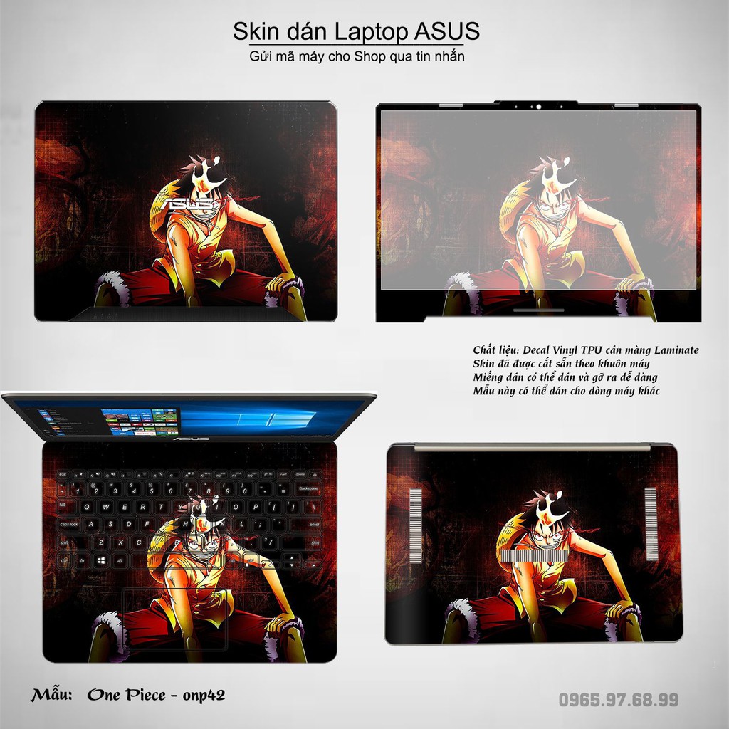 Skin dán Laptop Asus in hình One Piece nhiều mẫu 24 (inbox mã máy cho Shop)