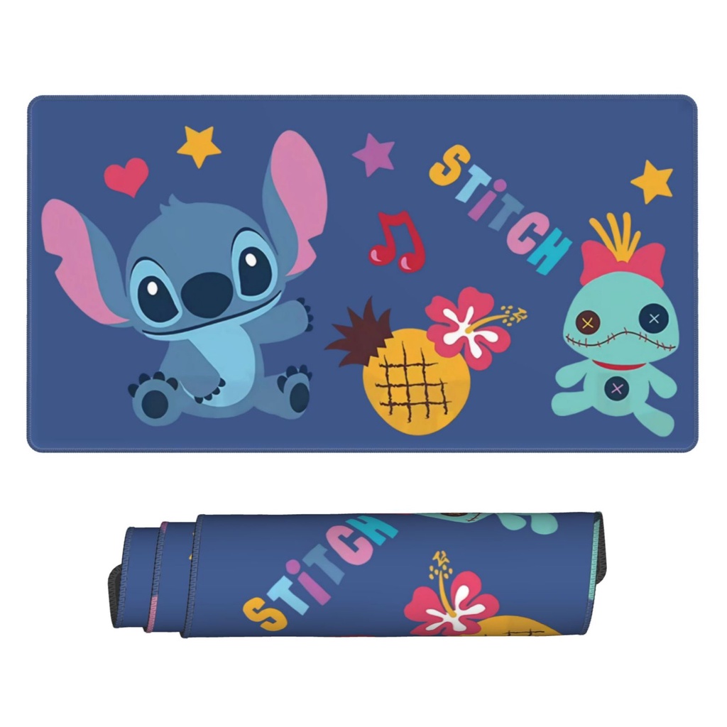 Miếng Lót Chuột Và Bàn Phím Máy Tính Cỡ Lớn 40 X 75Cm Chống Trượt In Hình Lilo & Stitch Disney