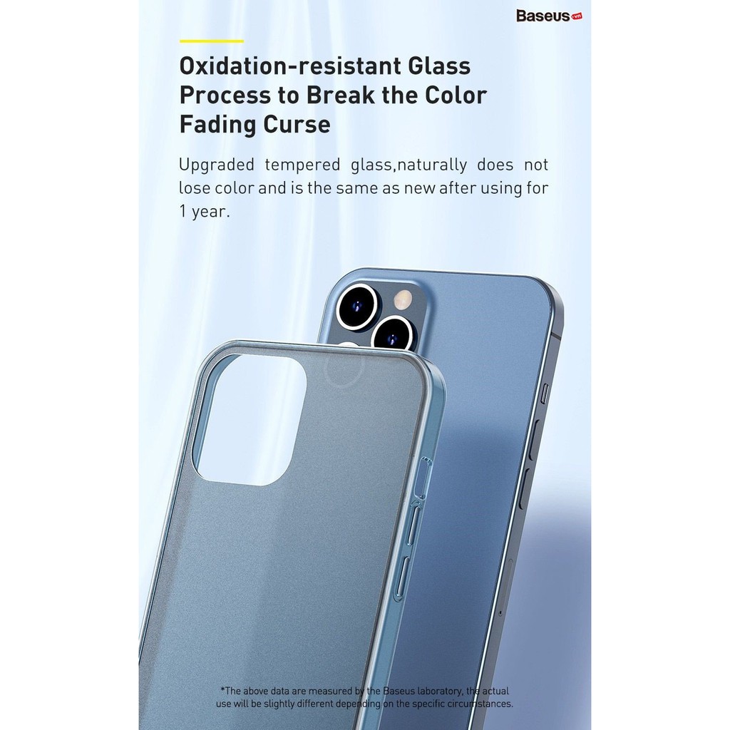 Ốp Lưng Cho iPhone 12 Mini / 12 & 12 Pro / 12 Pro Max Mặt Kính Cường Lực Nhám chống sốc Baseus Frosted Glass Protective