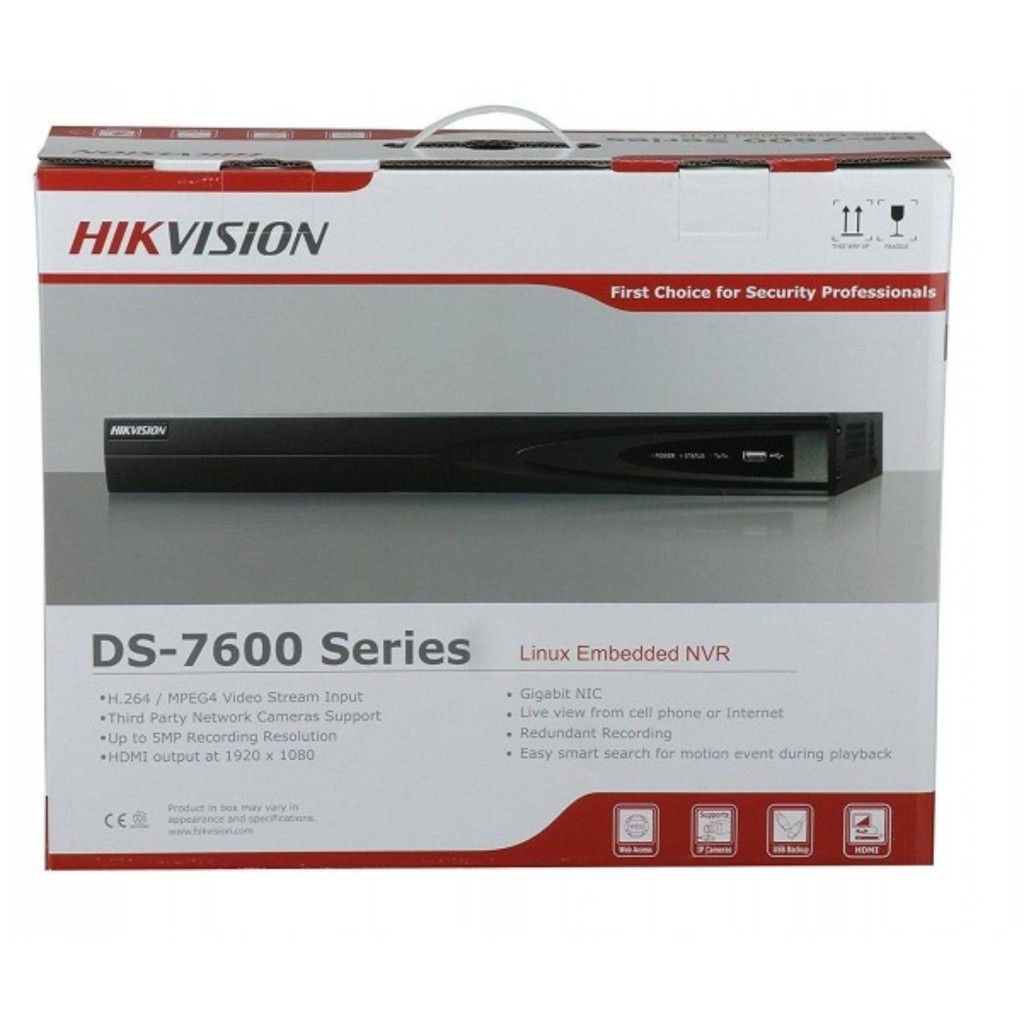 Đầu ghi hình camera IP 8 kênh HIKVISION DS7608NIK1/8P Hàng chính hãng