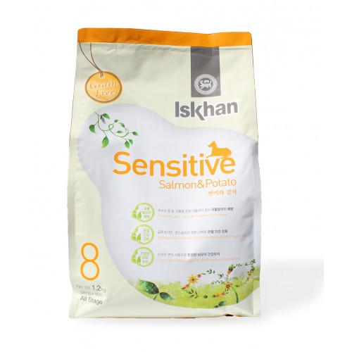 1.2kg Thức ăn chó ISKHAN Sensitive Salmon &amp; Potato Hỗ trợ hệ tiêu hóa giúp tăng cường hệ miễn dịch, tăng cường khả năng.