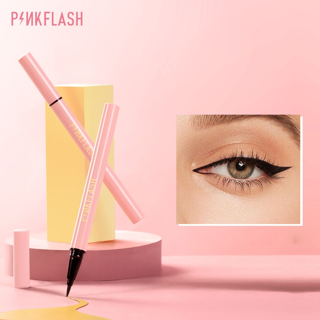 Bút kẻ mắt PINKFLASH màu đen đồng đều lâu trôi chống thấm nước