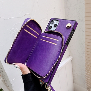 Ốp Lưng Da Có Dây Đeo Chéo Cho Iphone 11 12 Pro Max