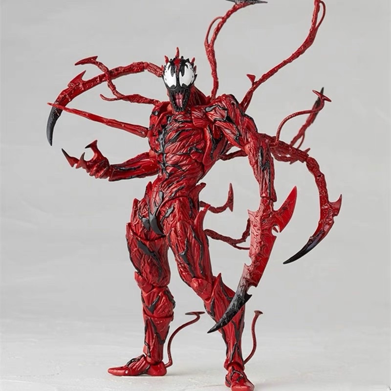 [RẺ NHẤT SHOPEE] Mô Hình Carnage Red Venom Revoltech Full Box-Mô Hình Carnage Red Venom Có Khớp Cử Động