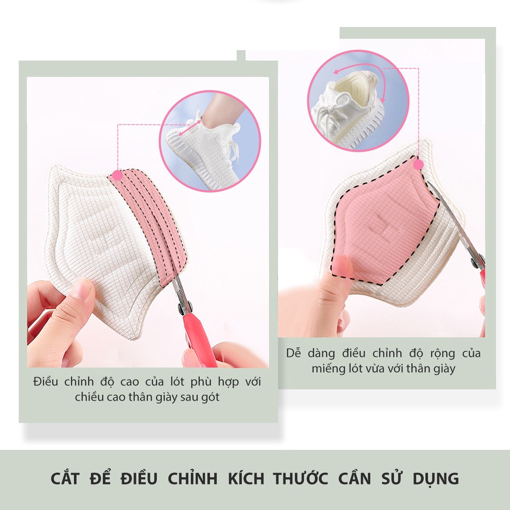 Lót giày chống rộng, nửa size, 1 size bảo vệ gót sau dùng cho giày thể thao nam nữ_Rose_PK176_V01