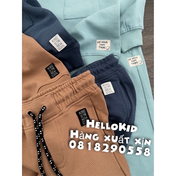 B445 - Bộ nỉ gân đơn giản HM cho bé