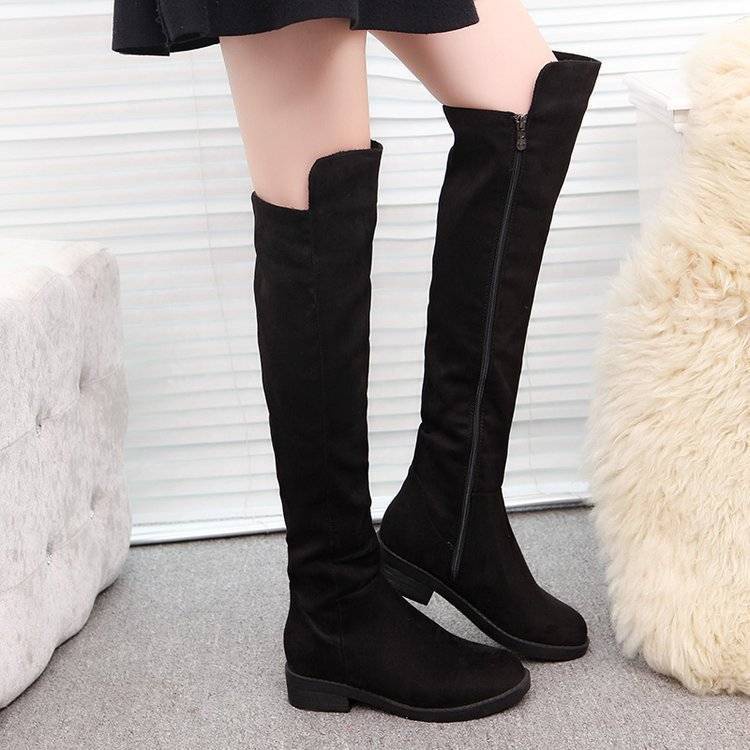 ✘giày bốt đùi nữ, chân cổ cao trên có khóa kéo sườn đế dày phong cách, thời trang ulzzang hàn Anh quốc hot 2022