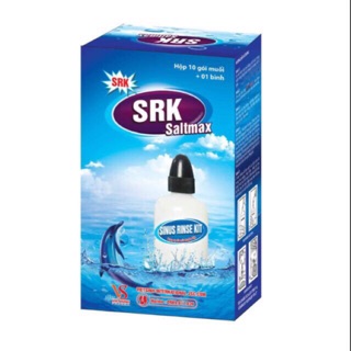 Bình rửa mũi SRK SALTMAX (Hộp 10 gói x 2,145g+ chai nhựa 240ml)