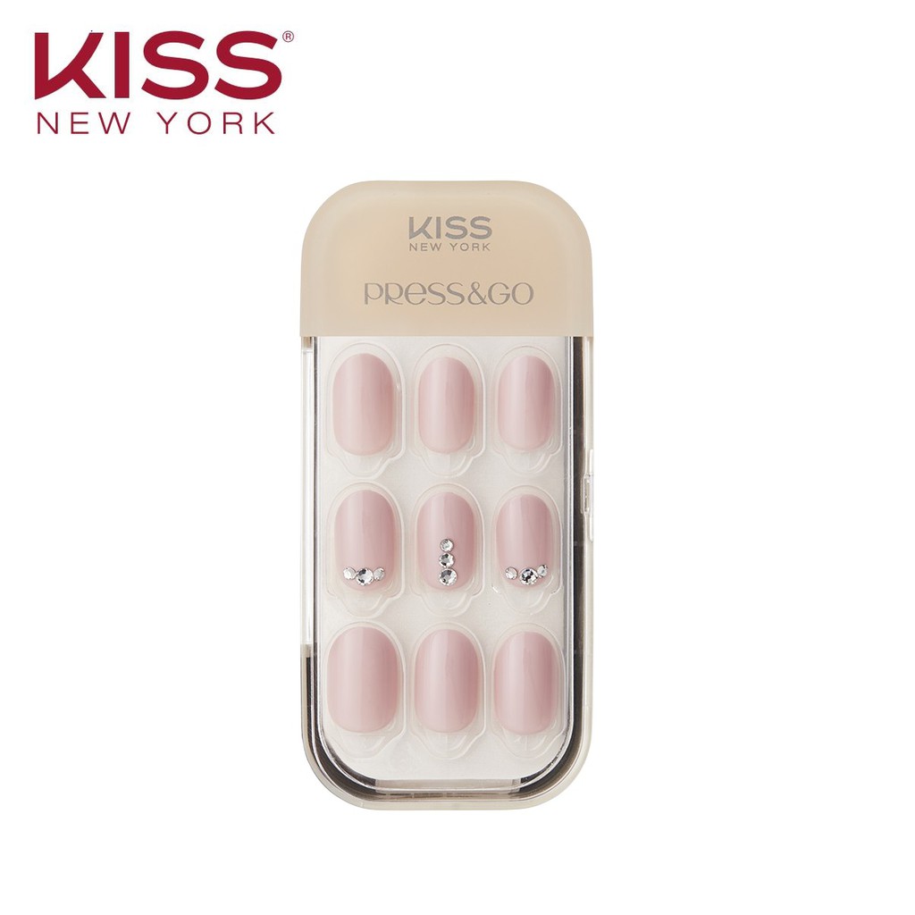 Bộ 30 Móng Tay Gel Tự Dán Press & Go Kiss New York Nail Box - Simply Pink 