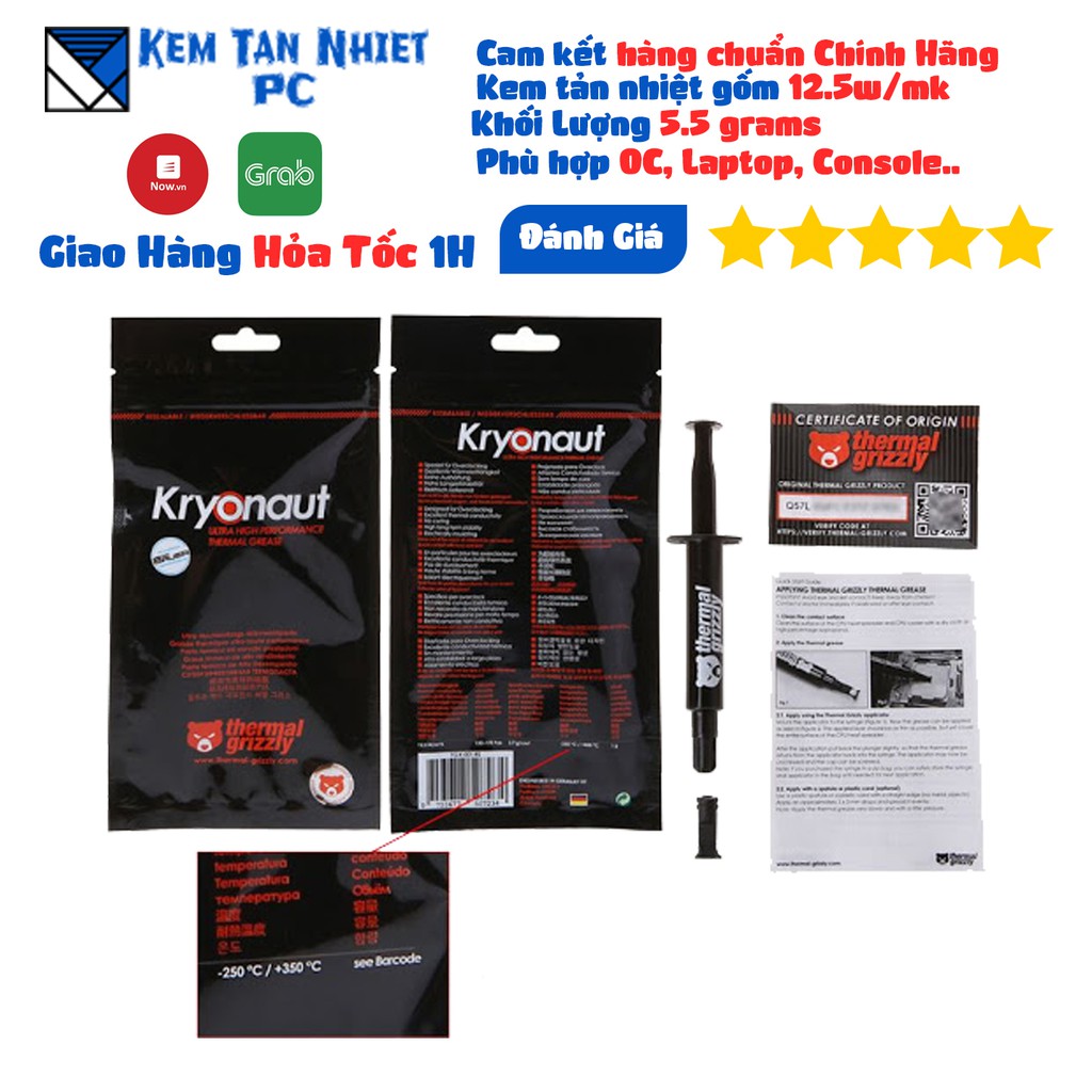 Keo Tản Nhiệt Thermal Grizzly Kryonaut 5.5grams - Chính Hãng