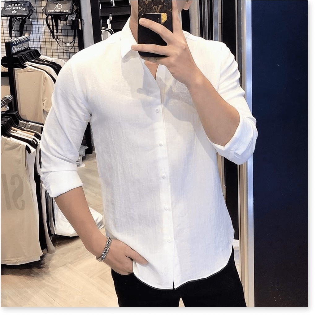 Áo Sơ Mi Nam Vãi Đũi Không Nhăn Không Xù Hiện Đại ,Hàng Hot  HP