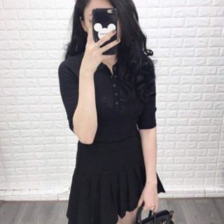 Áo len mongtoghi cổ bẻ có cúc