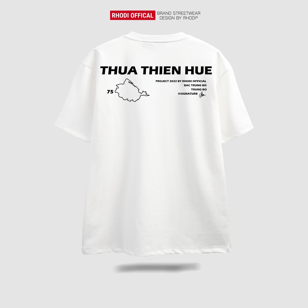 Áo thun local brand RHODI phông cổ tròn tay lỡ unisex nam nữ thế hệ genz Text Thừa Thiên Huế