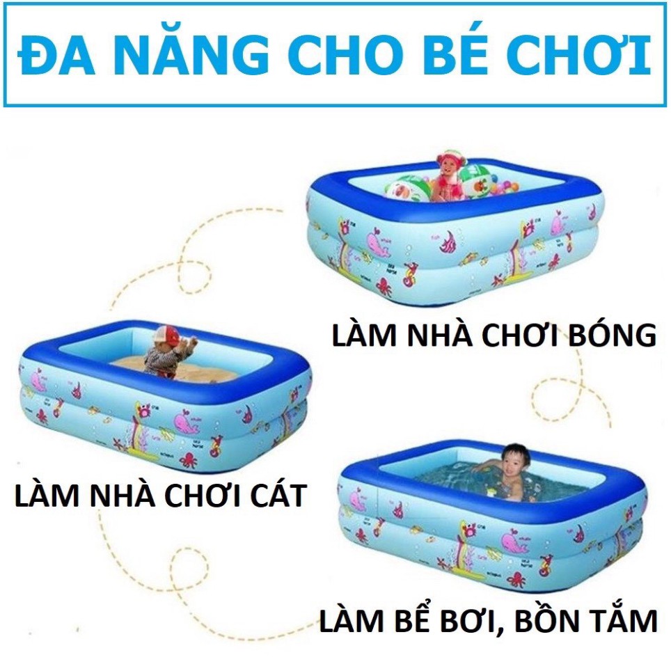 [BH tròn đời] Bể Bơi Phao Bơi Trong Nhà Cho Bé 2 Tầng 115x85x35