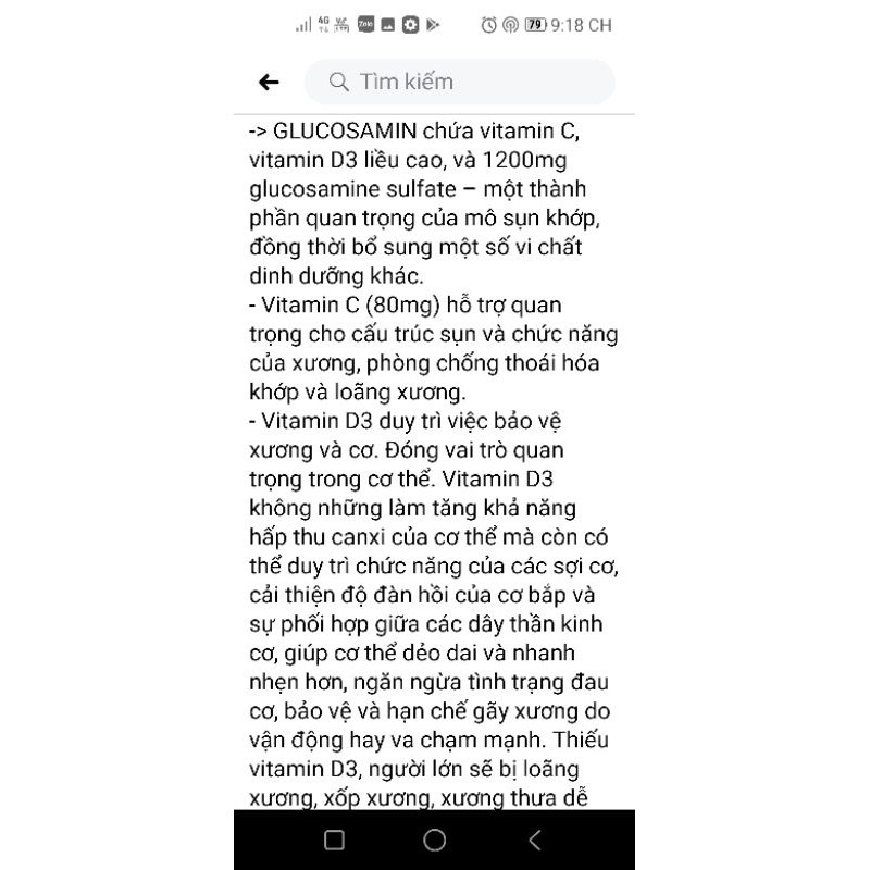 Bill kèm Glucosamin 1200 Tetesept hàng Đức