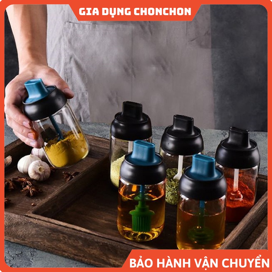  Hũ đựng gia vị, dầu ăn, mật ong chất liệu thủy tinh cao cấp