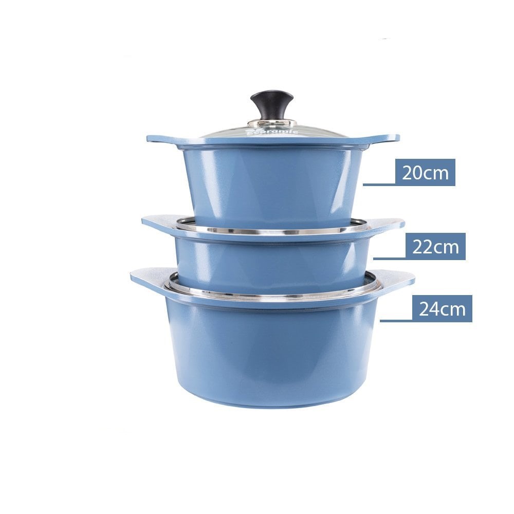 [Hàng chính hãng] ComBo 20 Bộ 3 nồi đúc chống dính (Size 20, 22, 24cm) dùng được bếp gas, hồng ngoại, lò nướng