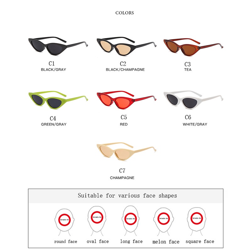 Kính Mát Thời Trang Khung Mắt Mèo Tam Giác Nhỏ Cổ Điển Cho Nữ