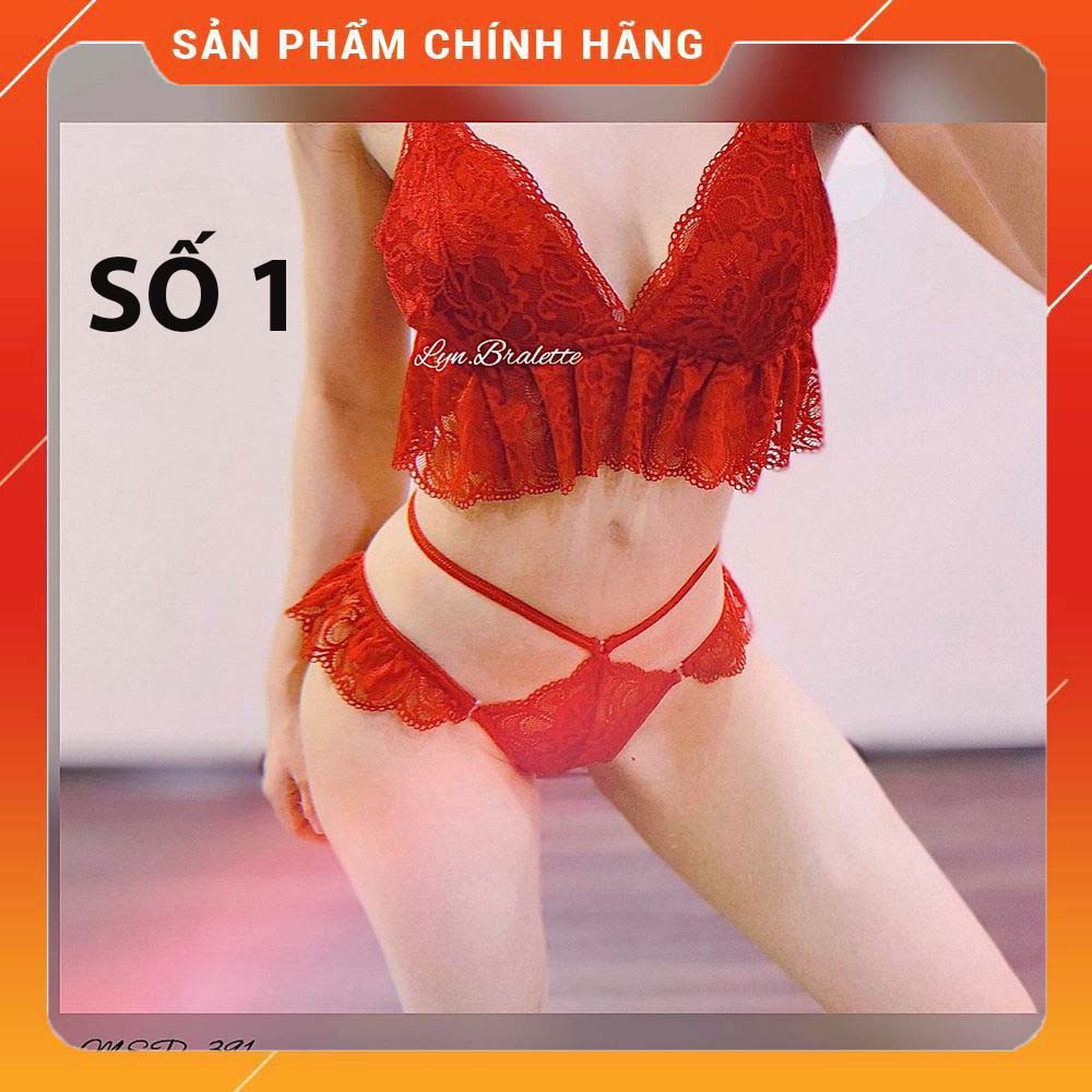[RẺ NHẤT SHOPEE] Bộ đồ lót nữ bralette đỏ siêu xinh