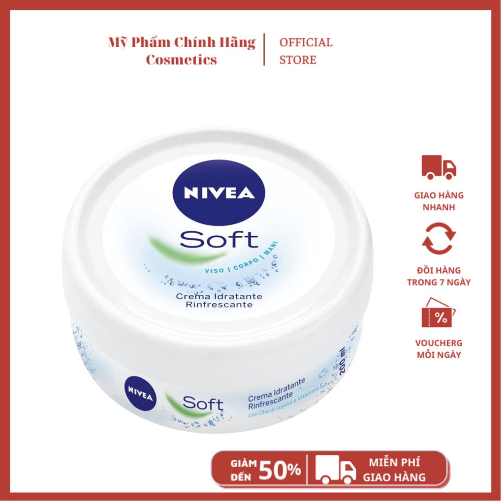 KEM DƯỠNG ẨM cho mặt và toàn thân Nivea Soft 200ml Chuẩn Đức